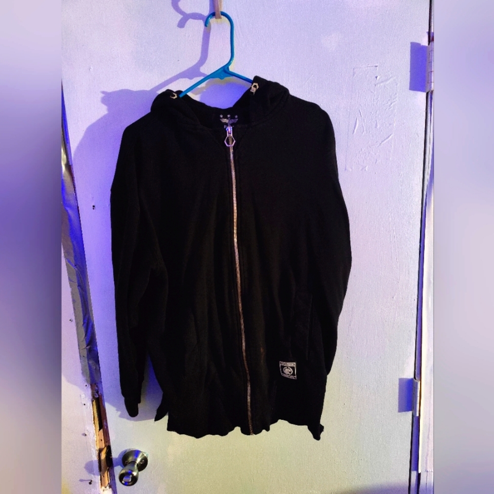 BOY black zip up hoodie